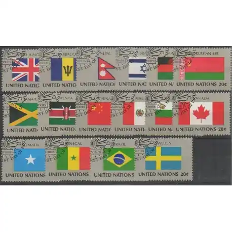 Nations Unies (ONU - New-York) - 1983 - No 390/405 - Drapeaux - Oblitérés Retour Gratuit