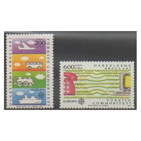 Turquie - 1988 - No 2557/2558 - Transports - Télécommunications - Europa Offre Exclusive