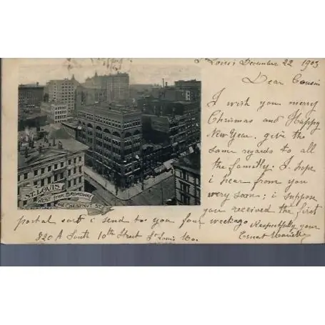 Seulement Aujourd’hui USA - St. Louis West from Broadway and Chesnut St.