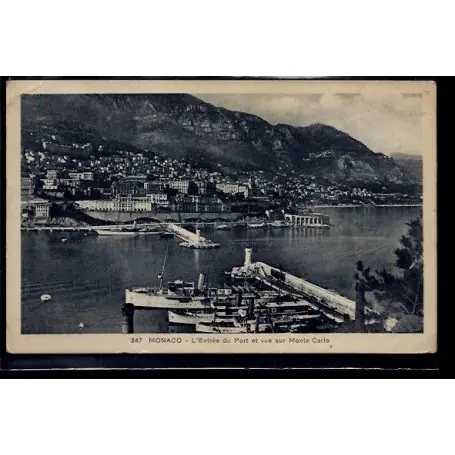 Prix Cassé Monaco - L' entree du port et vue sur Monte-Carlo - Voyage - Dos divise