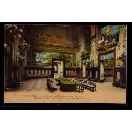 Monaco - Monte-Carlo - La salle du Trente et quarante - Voyage - Dos divise Remise
