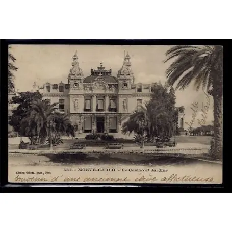 Monaco - Monte-Carlo - le casino et jardins - Voyage - Dos non divise Réduction