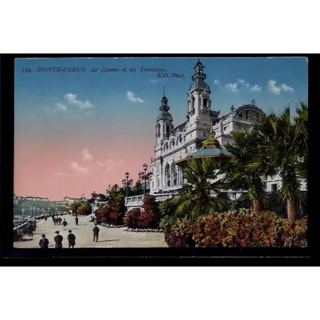 Monaco - Monte-Carlo - le casino et les terrasses - Non voyage - Dos divise Petit Prix
