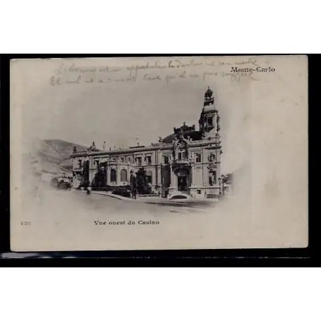 Monaco - Monte-Carlo - Vue Ouest du casino - Voyage - Dos non divise Tendance