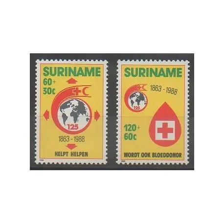 Original Surinam - 1988 - No 1135/1136 - Santé ou Croix-Rouge