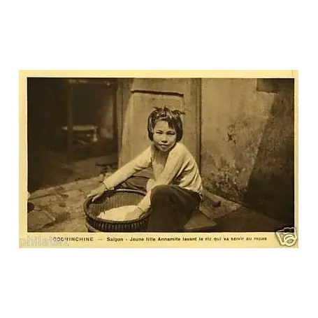 Achetez Aujourd’hui Cochinchine -Saigon -Jeune fille annamite lavant le riz