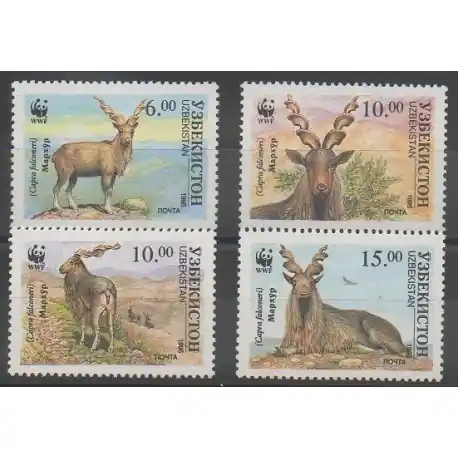 Acheter En Ligne Ouzbékistan - 1995 - No 61AA/61AD - Mammifères - Espèces menacées - WWF