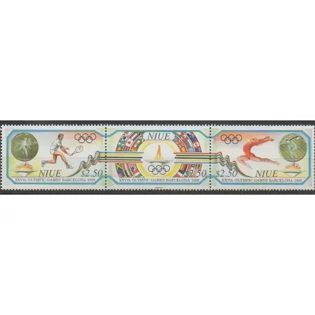 Prix Choc Niue - 1992 - No 587/589 - Jeux Olympiques d'été