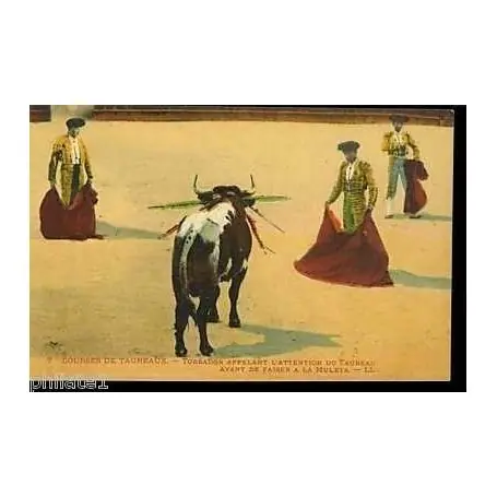 Promotion Saisonnière Courses de Taureaux - Toreador appelant le taureau