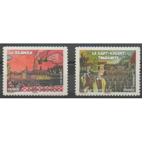 Certifié France - Autoadhésifs - 2011 - No 568A - 583A - Folklore