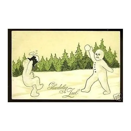 Expédition Rapide Bonne Annee - Bonhommes de neige jouant - Relief