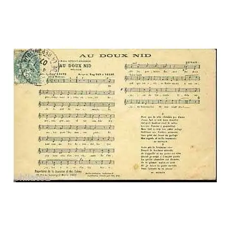 Nouvel Arrivage Carte-chanson - Au doux nid