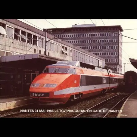 Meilleure Vente 44 - Nantes le 31 mai 1986 - Le TGV inaugural en gare de Nantes avant son depart pour Le Croisic - Carte neuve