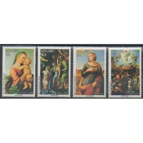 Paiement Sécurisé Malawi - 1990 - No 561/564 - Noël - Peinture