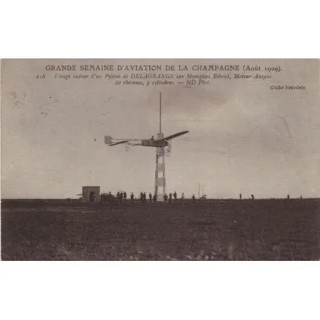Delagrange sur monoplan Bleriot Aout 1909 Vente Flash