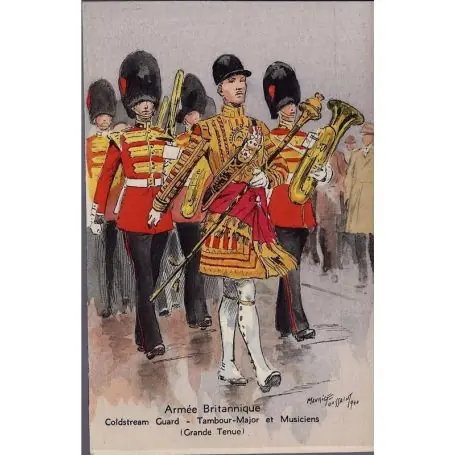 Armee Britannique - Coldstream Guard - Tambour Major Illustree par Maurice Tou Offre Exclusive