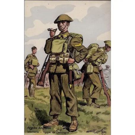 Armee Britannique - Infanterie - Tenue de campagne 1939 Illustree par Maurice Top Qualité