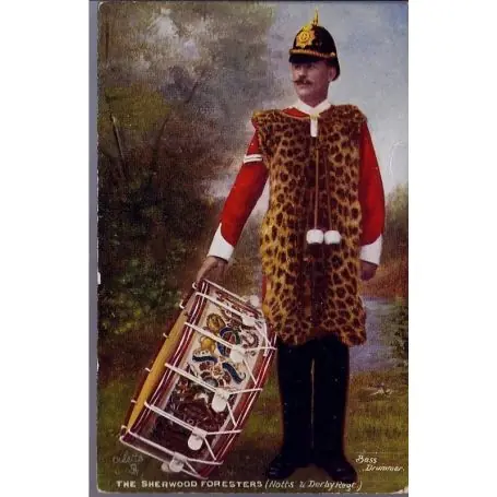 Bass Drummer du Sherwood Foresters - Notts and Derby Regt. Carte n'ayant pas v Pas Cher