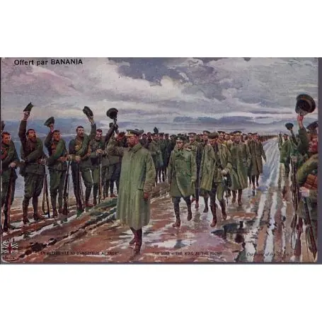 En Guerre - Le roi d'Angleterre au front - 1916 Carte ayant voyage Acheter En Ligne