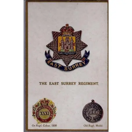 Insigne de regiment - The East Surrey Regiment Carte n'ayant pas voyage Commande En Gros
