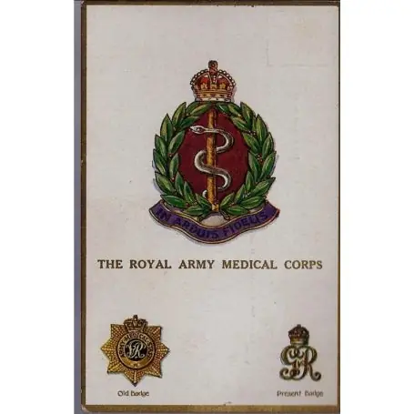 Authentique Insigne de regiment - The Royal Army Medical Corps Carte n'ayant pas voyage