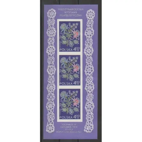 Pologne - 1974 - No BF64 - Exposition - Fleurs Meilleure Qualité