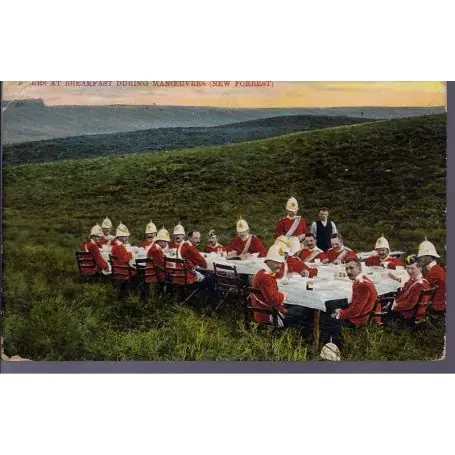 Nouvelle Collection Officers at breakfast during manoeuvres ( New Forrest) Carte ayant voyage