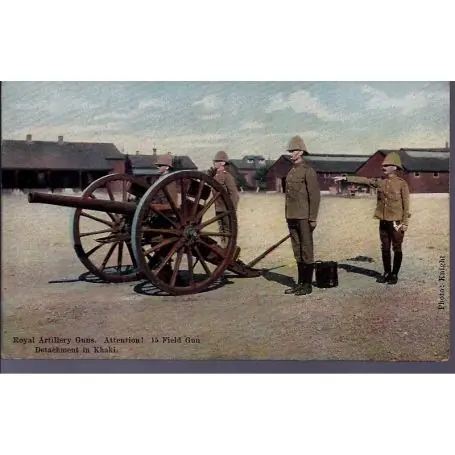 Authentique Royal artillery Guns - 15 Field gun - Detachment in Khaki Carte n'ayant pas vo