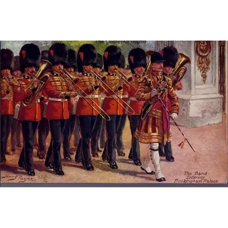 Commander Vite The Coldstream Guards - The band entering Buckingham Palace Illustree par Harr