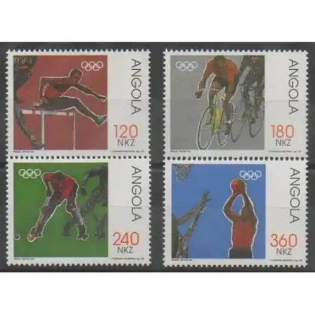 Angola - 1992 - No 866/869 - Jeux Olympiques d'été Prix Cassé