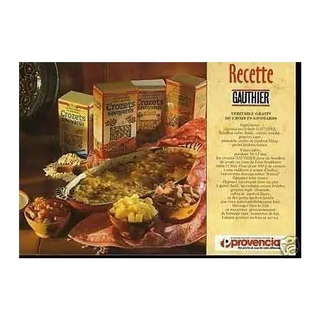 Carte Recette - Gratin de Crozets Savoyards Haute Qualité