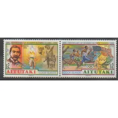 Aitutaki - 1996 - No 571/572 - Jeux Olympiques d'été Paiement Sécurisé