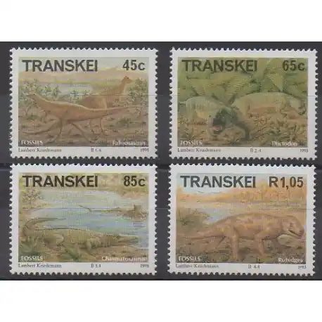 Promotion Afrique du Sud - Transkei - 1993 - No 303/306 - Animaux préhistoriques