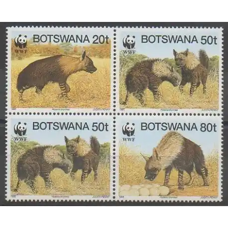 Botswana - 1995 - No 737/740 - Mammifères - Espèces menacées - WWF Solde