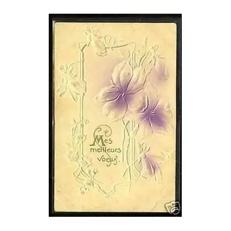 Top Qualité Bouquet de fleurs - Carte en Relief - Art deco