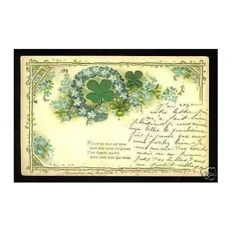 Myosotis et trefles - Carte en Relief Dernier Modèle