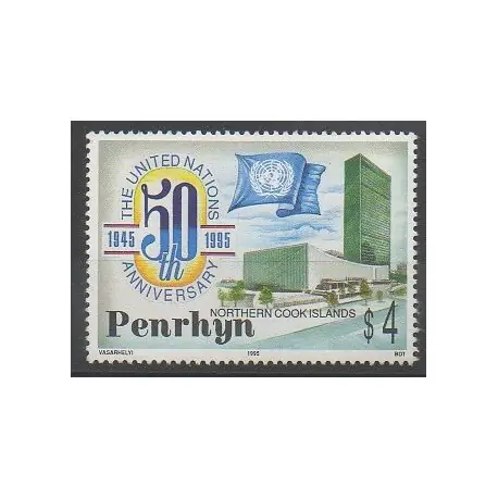 Penrhyn - 1995 - No 426 - Histoire - Nations unies Satisfait Ou Remboursé