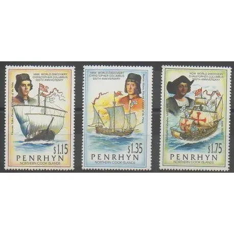 Penrhyn - 1992 - No 390/392 - Christophe Colomb Offre Limitée