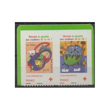 Vente Directe France - Autoadhésifs - 2008 - No 237/238 - Dessins d'enfants - Santé ou Croix-Rouge