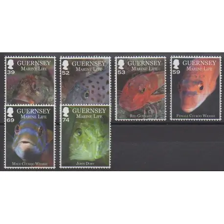 Paiement Sécurisé Guernesey - 2013 - No 1418/1423 - Animaux marins