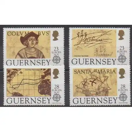 Guernesey - 1992 - No 560/563 - Christophe Colomb - Europa Original