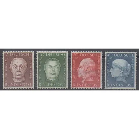 Promotion Allemagne occidentale (RFA) - 1954 - No 76/79 - Célébrités