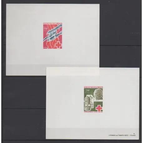 Bon Marché Bénin - 1977 - No 395/396 Épreuves de luxe - Santé ou Croix-Rouge