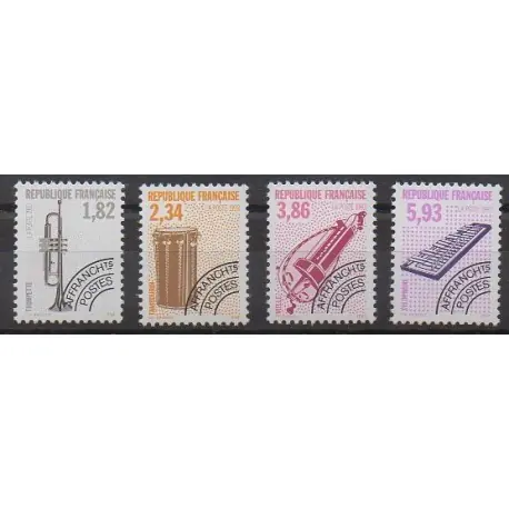 Paiement Sécurisé France - Préoblitérés - 1993 - No P228/P231 - Musique