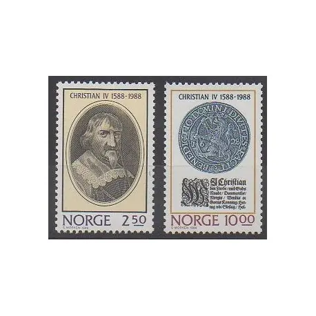 Norvège - 1988 - No 958/959 - Royauté - Principauté - Monnaies, billets ou médailles Nouvelle Collection