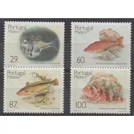 Portugal (Madère) - 1989 - No 136/139 - Animaux marins Solde