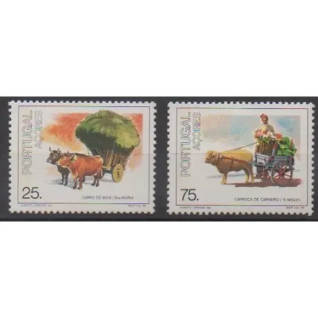Portugal (Açores) - 1986 - No 370/371 - Transports Satisfait Ou Remboursé