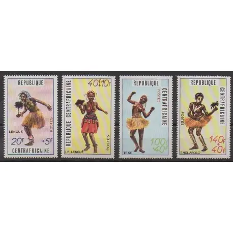 Centrafricaine (République) - 1971 - No 139/142 - Folklore Expédition Rapide