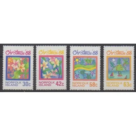 Paiement Sécurisé Norfolk - 1988 - No 439/442 - Noël
