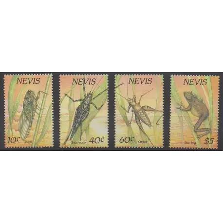 Meilleur Prix Nevis - 1989 - No 509/512 - Insectes - Reptiles